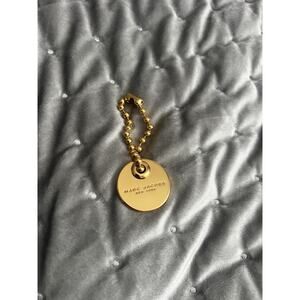 Marc Jacobs New York Gold Circle Logo Charm Ball Chain Key Fob